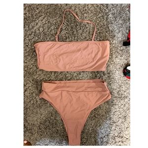 High waisted bandeau bikini